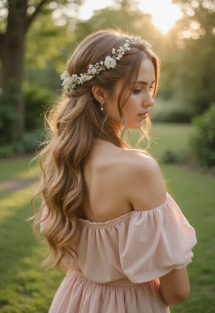 33 Medium Length Hairstyles for Thin Hair That Add Body - 10. Braided Crown