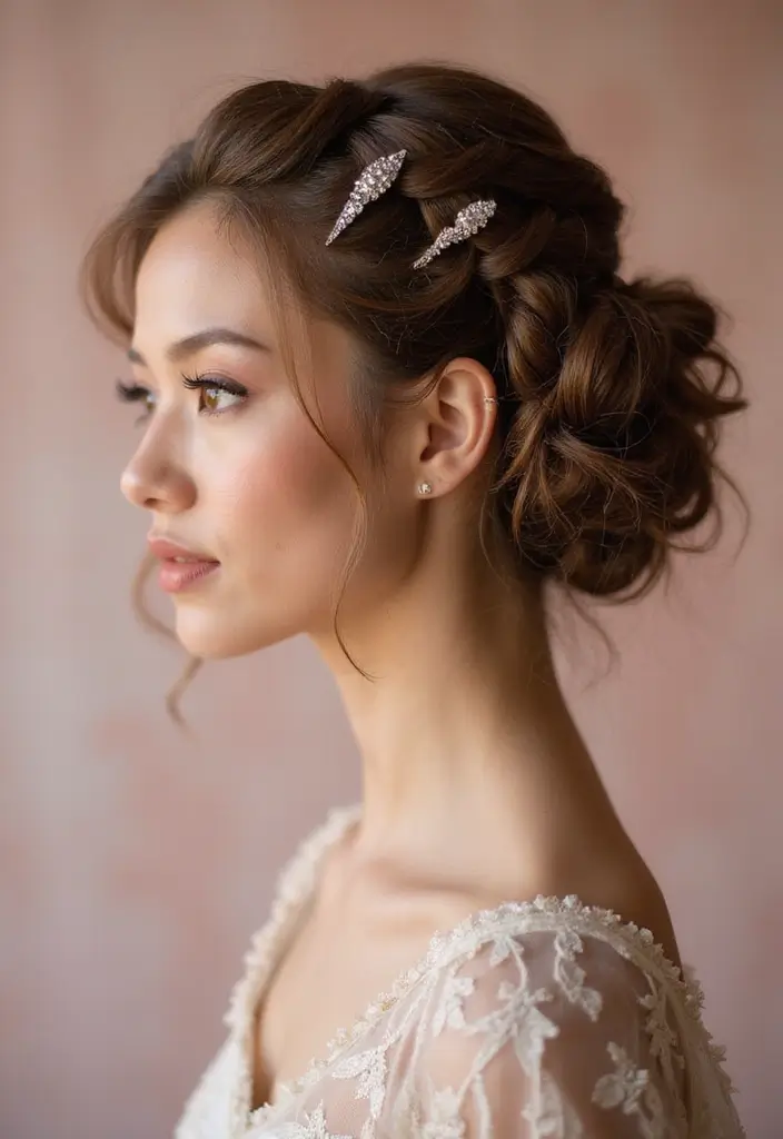 33 Medium Length Hairstyles for Thin Hair That Add Body - 20. Twisted Updo