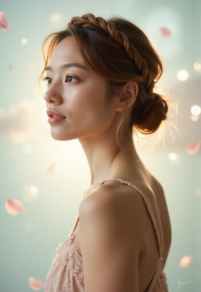 33 Medium Length Hairstyles for Thin Hair That Add Body - 33. Simple Twisted Halo