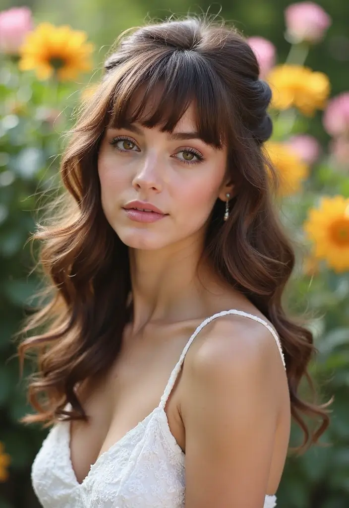 33 Medium Length Hairstyles for Thin Hair That Add Body - 8. Half-Up, Half-Down Style