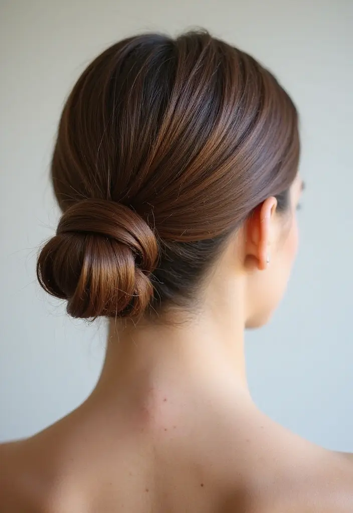 33 Stunning Hair Styles Straight Hair Looks to Try - 11. Straight Hair with a Wrap Around Bun