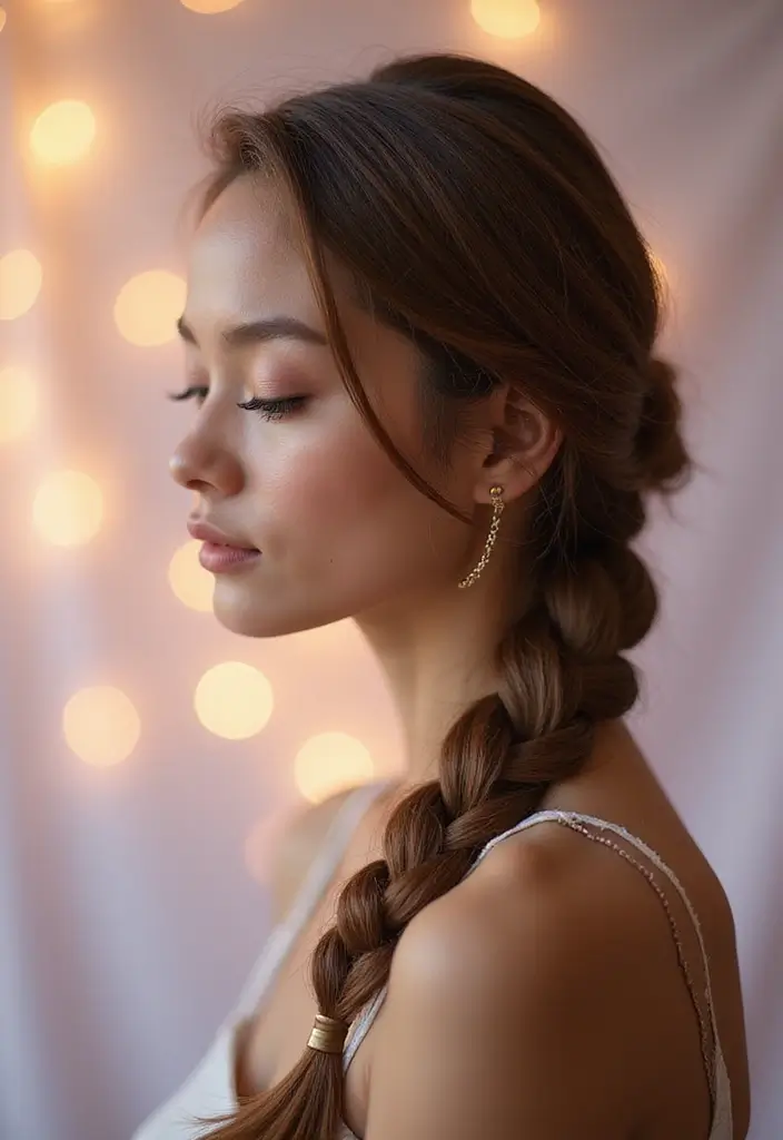 33 Stunning Hair Styles Straight Hair Looks to Try - 21. Straight Hair with a Fishtail Braid