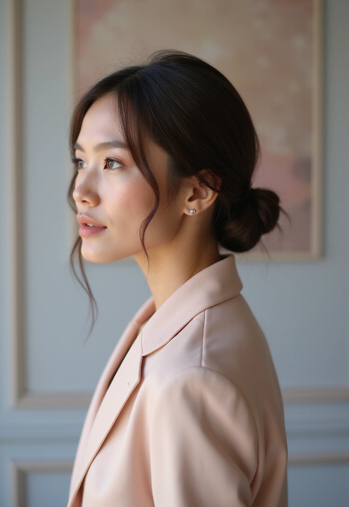 33 Stunning Hair Styles Straight Hair Looks to Try - 26. Straight Hair with a Low Chignon
