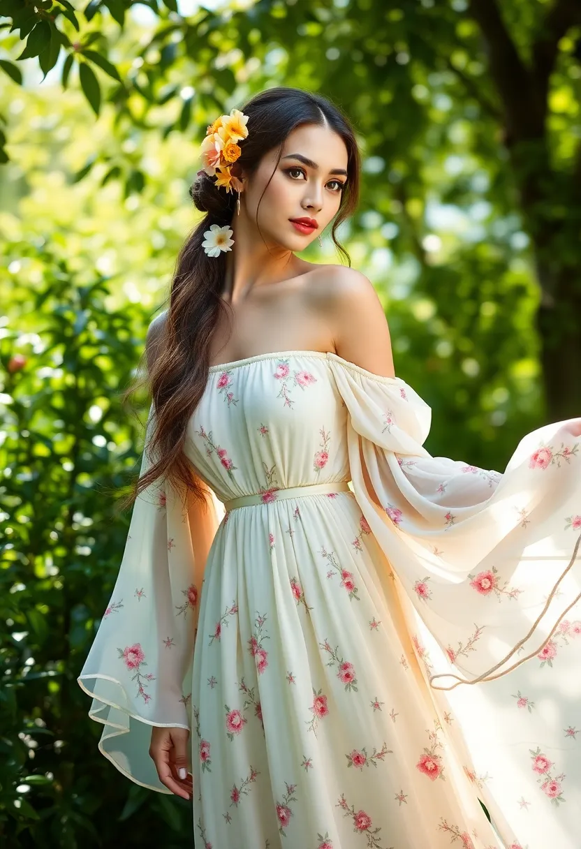 33 Stylish Hairstyles for Medium Length Hair: Bohemian Inspirations - 11. Loose Twist with Flowers