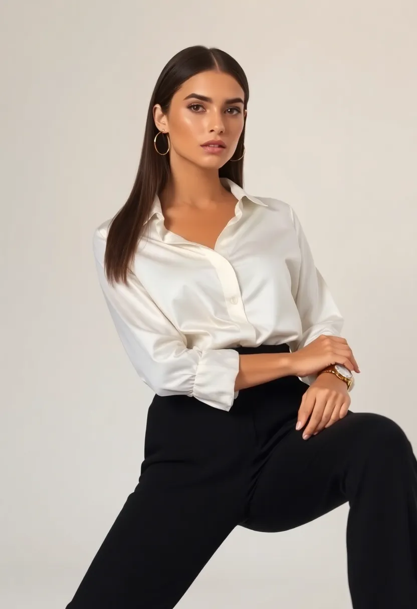 33 Stylish Hairstyles for Medium Length Hair: Bohemian Inspirations - 14. Sleek Straight with a Center Part
