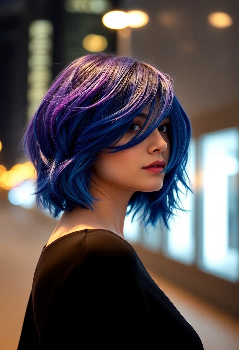 33 Stylish Hairstyles for Medium Length Hair: Bohemian Inspirations - 18. Textured Bob with Color