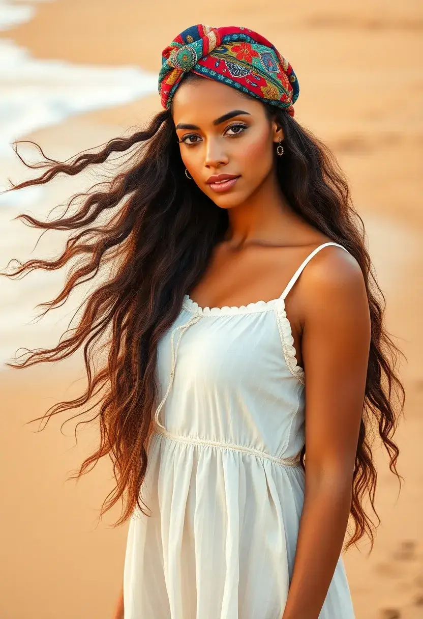 33 Stylish Hairstyles for Medium Length Hair: Bohemian Inspirations - 25. Hair Wrap with Waves
