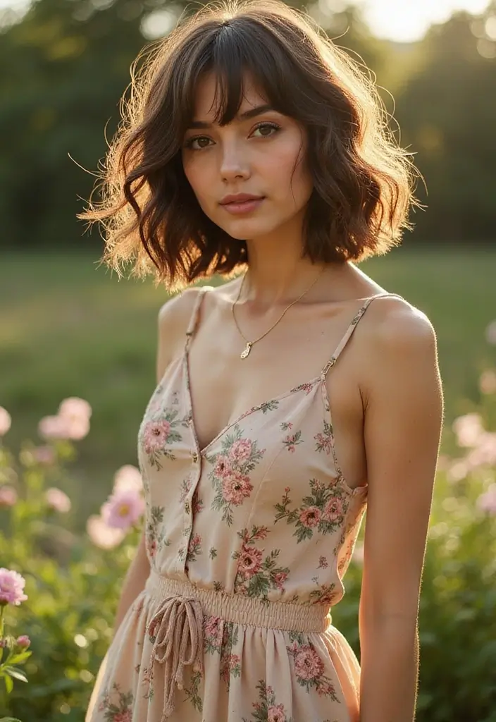 33 Wavy Bob Haircuts for Women That Are Chic - 17. Layered Wavy Bob with Bangs