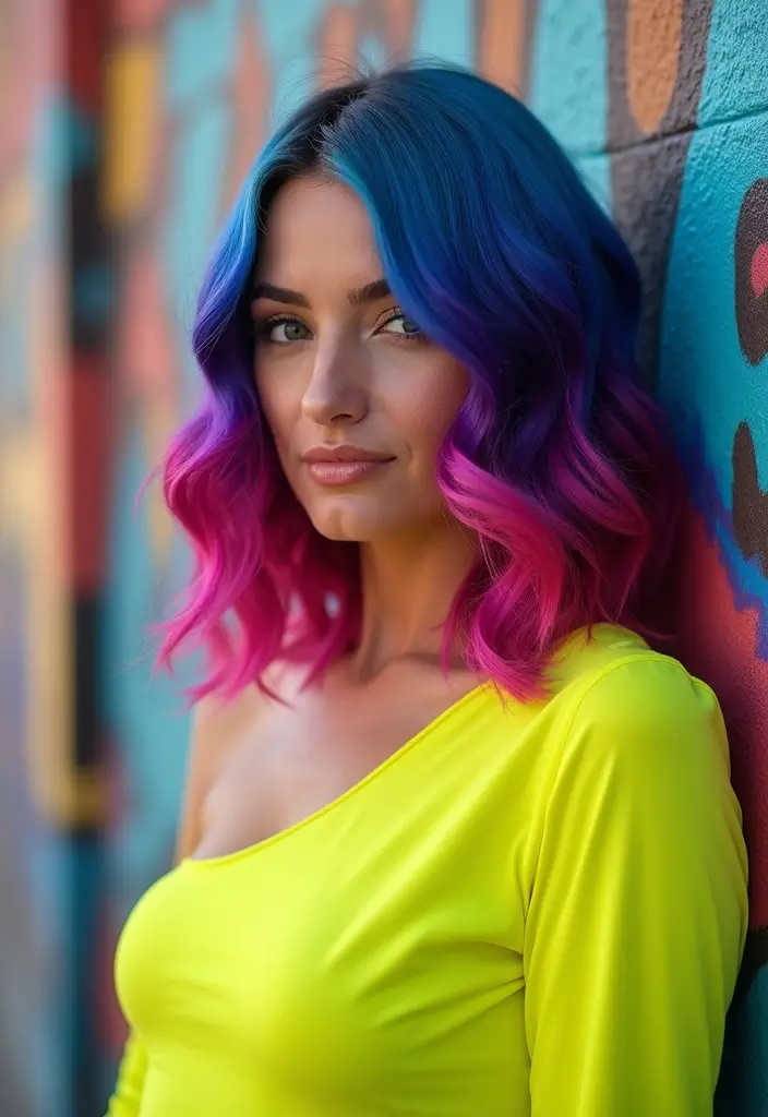 33 Wavy Bob Haircuts for Women That Are Chic - 27. Bold Colored Wavy Bob