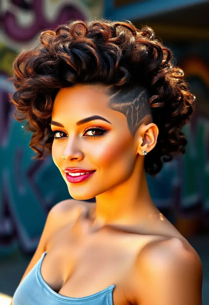 34 Bouncy Hairstyles for Curly Hair That Shine - 14. Bold Curly Mohawk