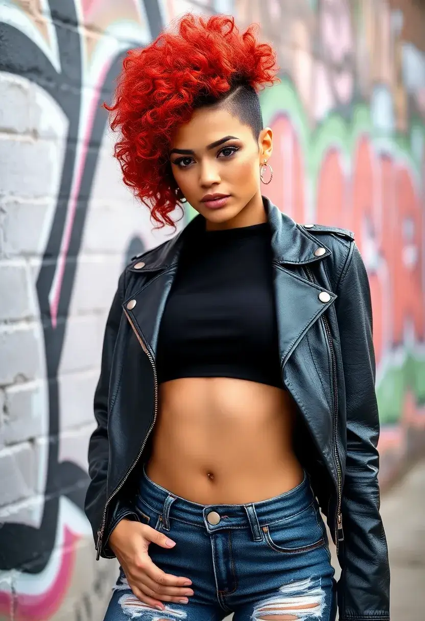 34 Bouncy Hairstyles for Curly Hair That Shine - 17. Curly Faux Hawk