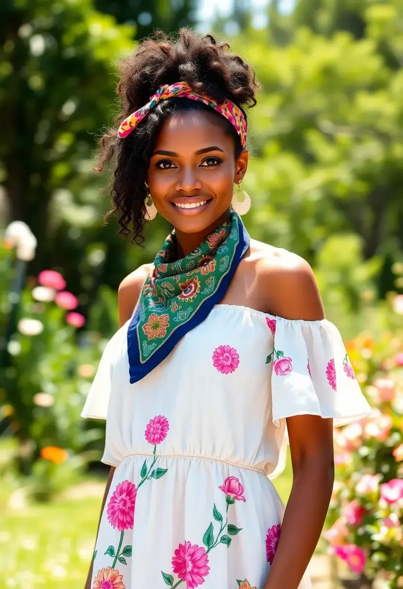 34 Bouncy Hairstyles for Curly Hair That Shine - 19. Curly Hair with a Bandana
