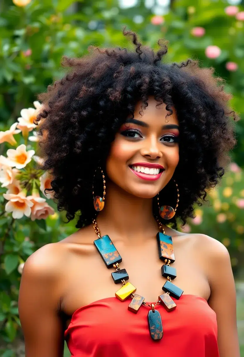 34 Bouncy Hairstyles for Curly Hair That Shine - 21. Curls with Statement Accessories