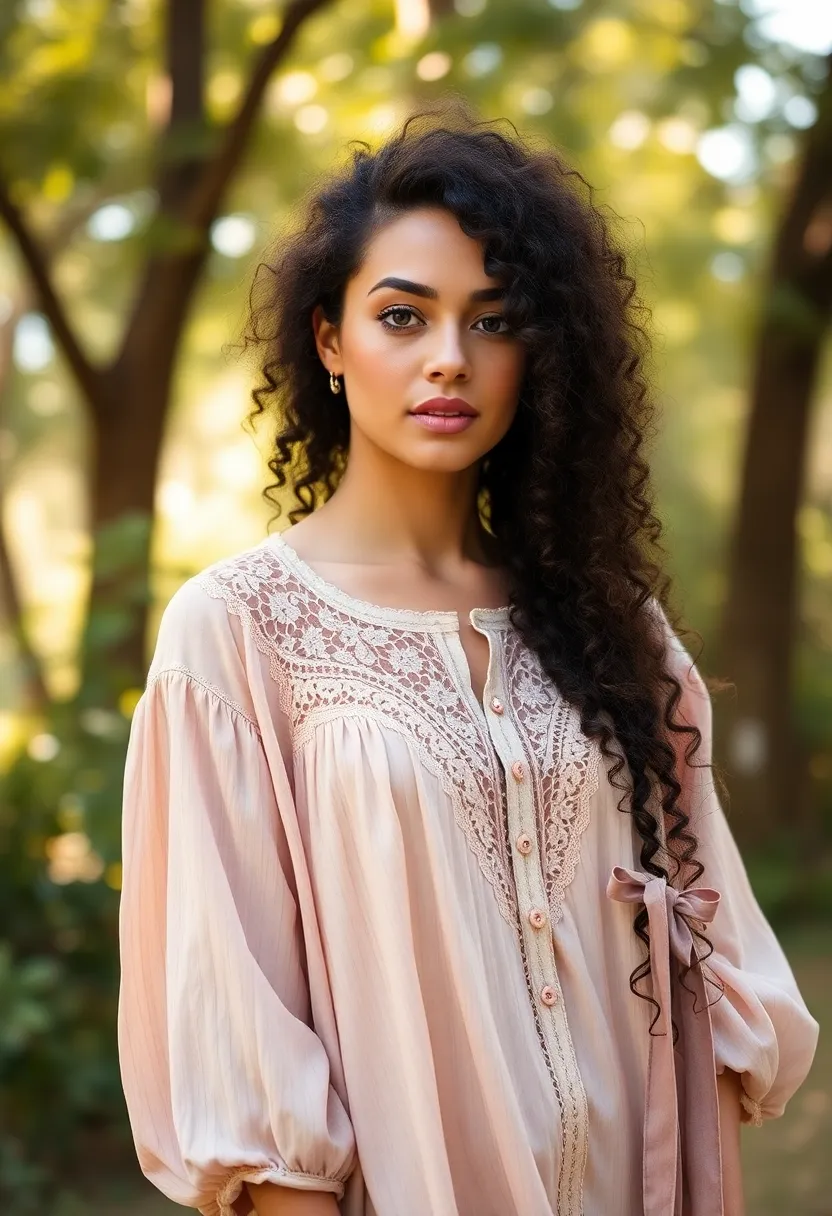 34 Bouncy Hairstyles for Curly Hair That Shine - 28. Curly Hair with a Natural Part