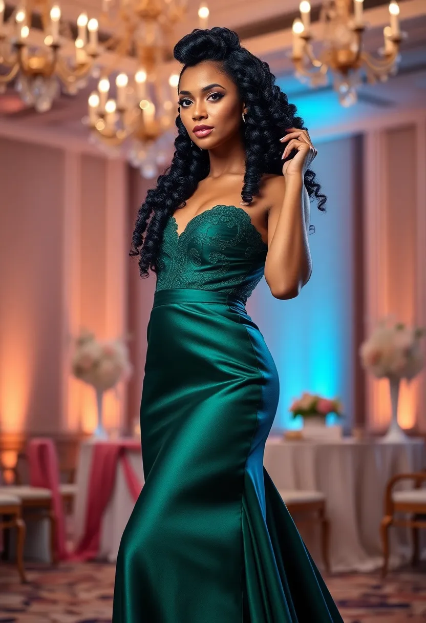 34 Bouncy Hairstyles for Curly Hair That Shine - 31. Curly Hair with a Twist and Pin