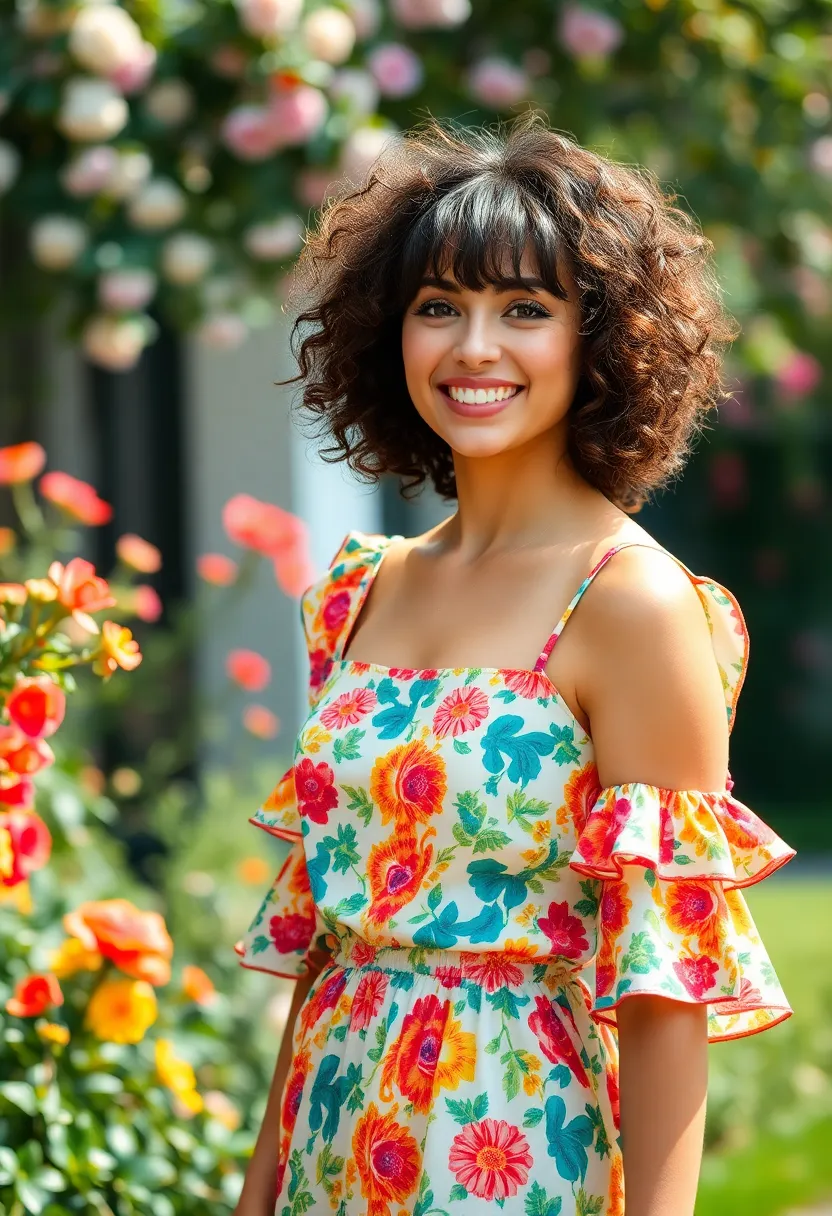 34 Bouncy Hairstyles for Curly Hair That Shine - 8. Curly Bangs