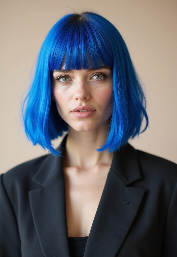 34 Short Bob Hairstyles That Will Make You Stand Out - 1. Bold Blue Bob