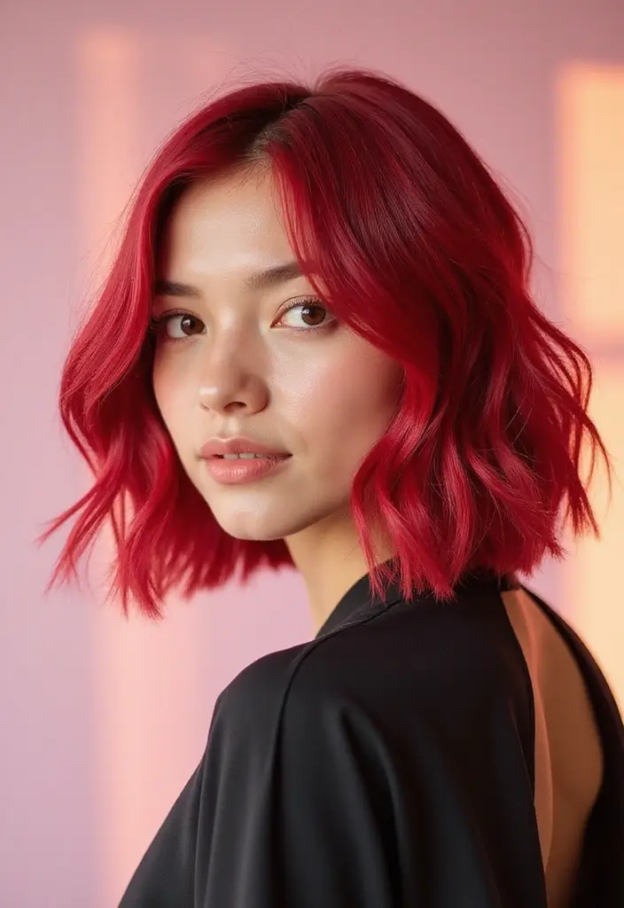 34 Short Bob Hairstyles That Will Make You Stand Out - 13. Raspberry Red Bob