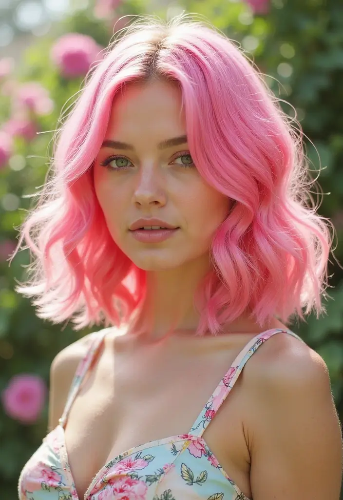 34 Short Bob Hairstyles That Will Make You Stand Out - 18. Bubblegum Pink Bob