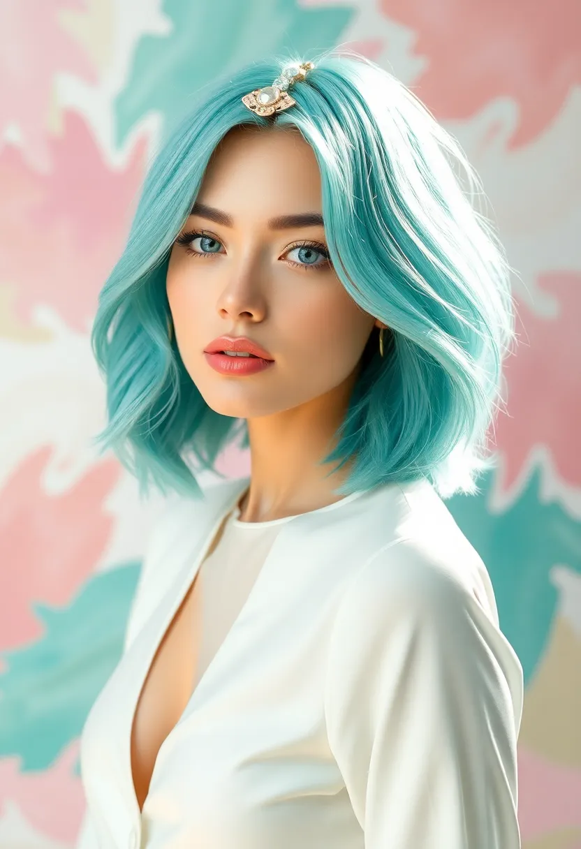 34 Short Bob Hairstyles That Will Make You Stand Out - 26. Bright Mint Bob