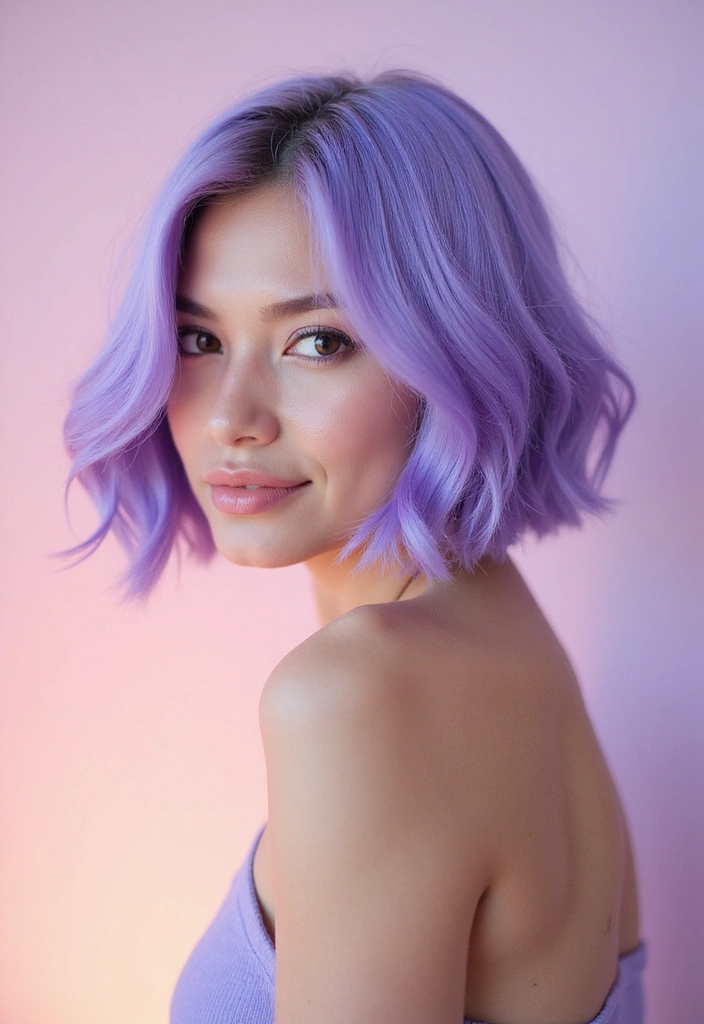34 Short Bob Hairstyles That Will Make You Stand Out - 3. Lavender Dream