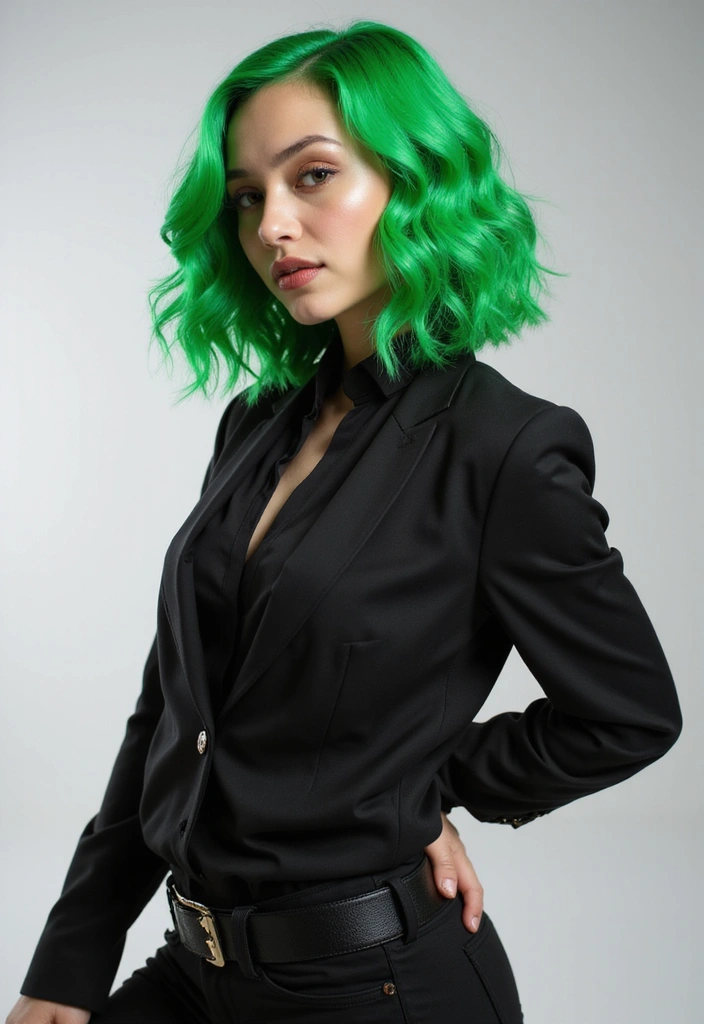 34 Short Bob Hairstyles That Will Make You Stand Out - 7. Electric Green Bob