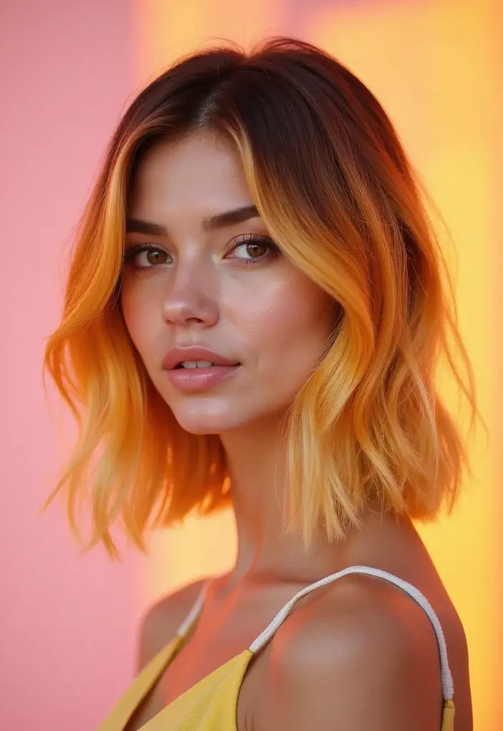 34 Short Bob Hairstyles That Will Make You Stand Out - 8. Sunset Ombre Bob