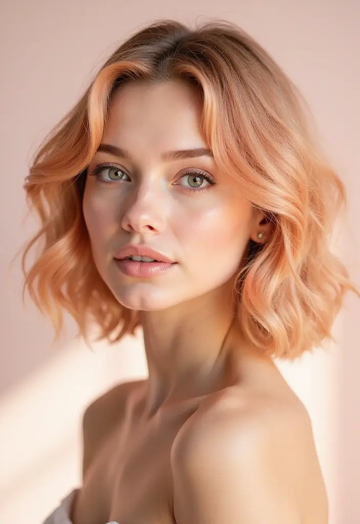 34 Short Bob Hairstyles That Will Make You Stand Out - 9. Soft Peach Bob