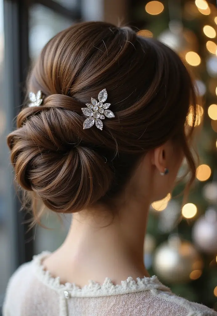 35 Christmas Eve Hairstyles That Impress Everyone - 1. Classic Chignon
