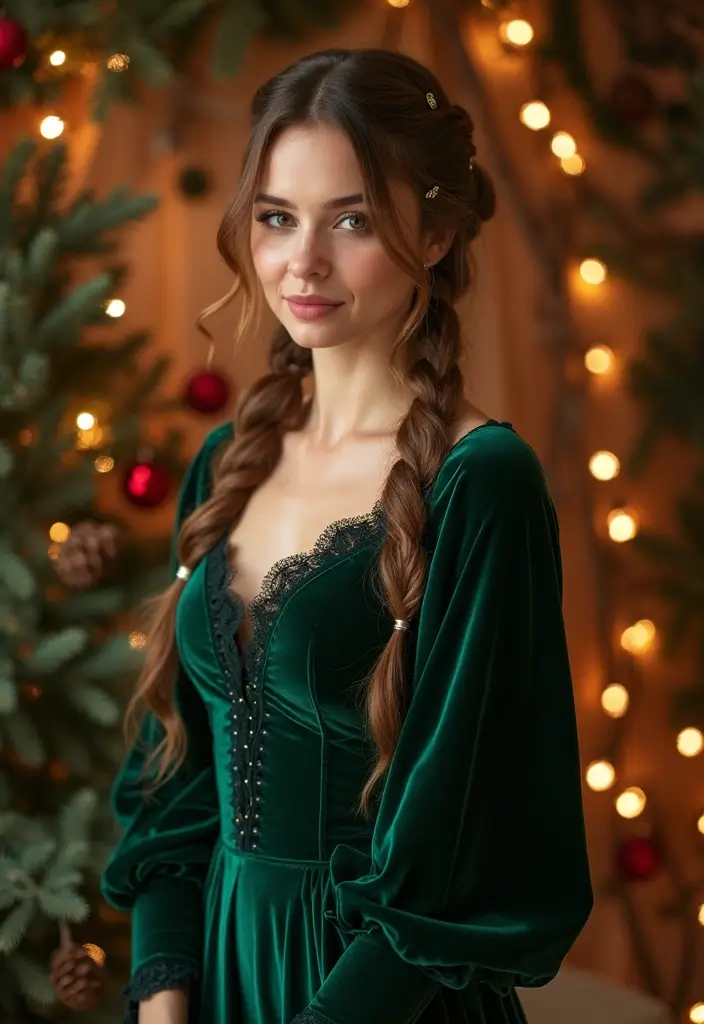 35 Christmas Eve Hairstyles That Impress Everyone - 17. Vintage Half-Up Half-Down