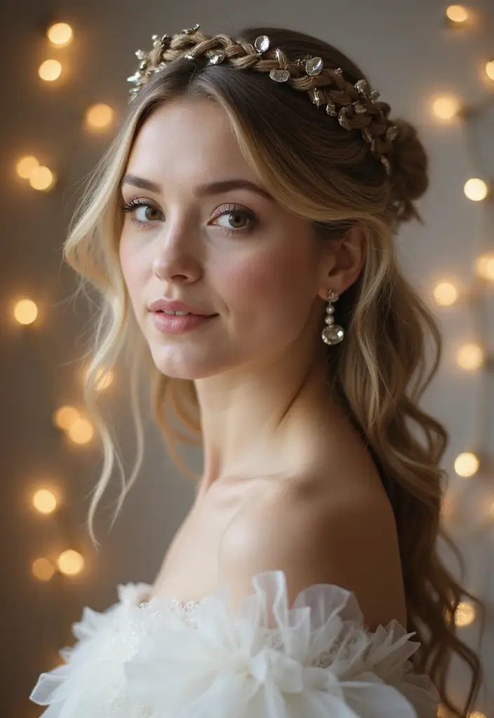 35 Christmas Eve Hairstyles That Impress Everyone - 2. Braided Crown