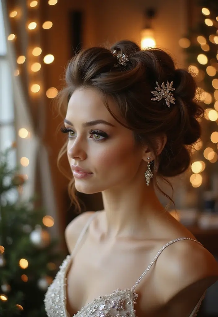 35 Christmas Eve Hairstyles That Impress Everyone - 33. Lush Volume Updo
