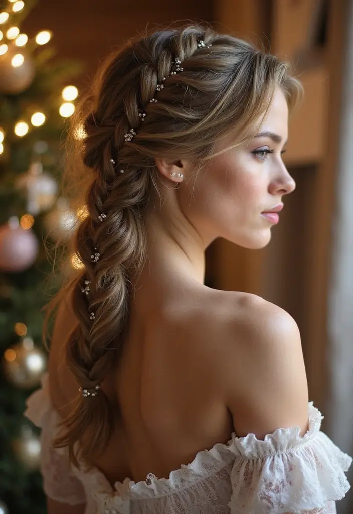 35 Christmas Eve Hairstyles That Impress Everyone - 4. Elegant Side Braid