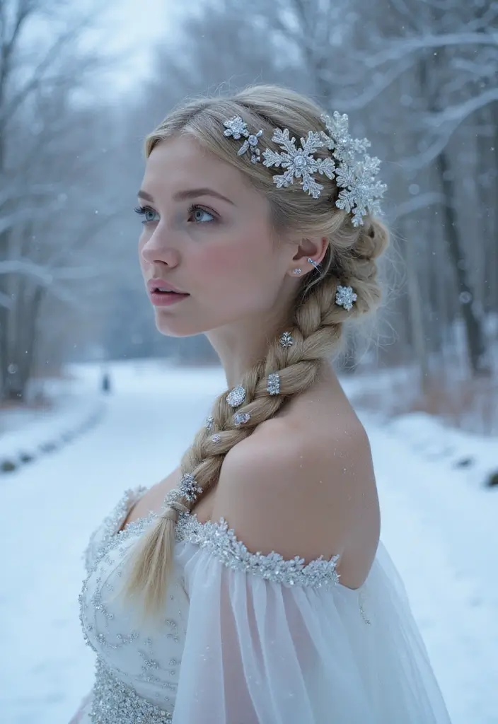 35 Christmas Eve Hairstyles That Impress Everyone - 9. Snow Queen Braid