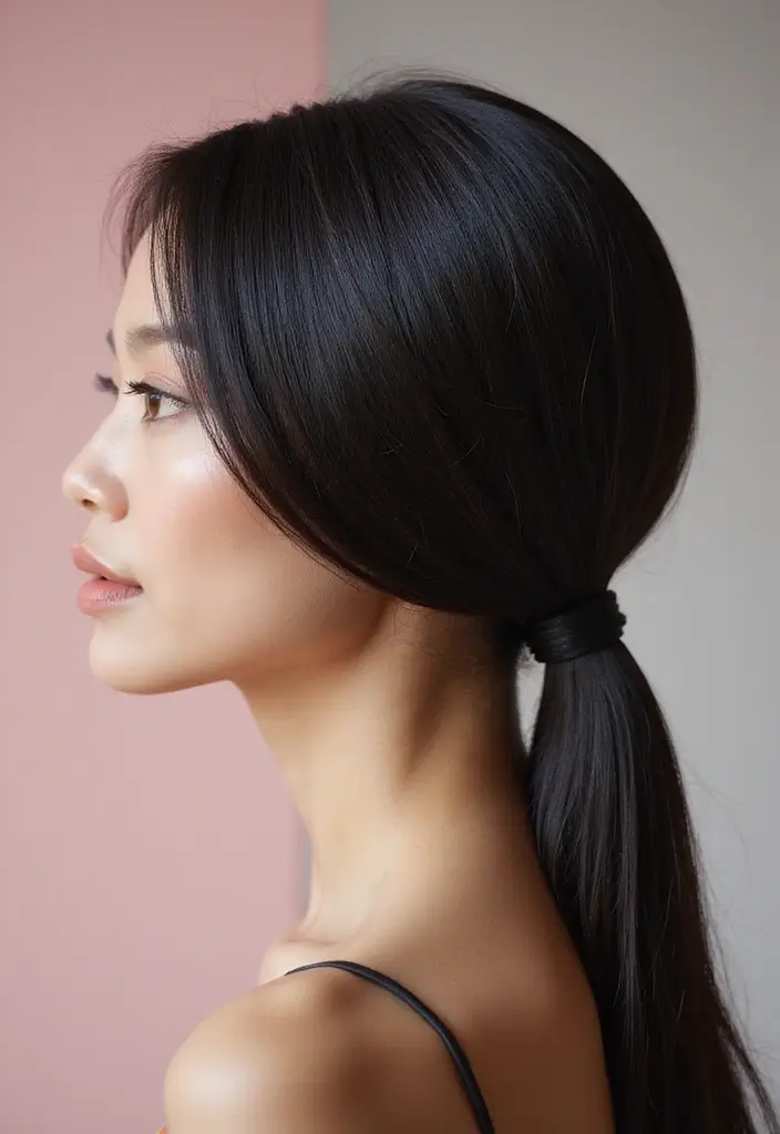 35 Classic and Modern Hairstyles Ponytail Styles for Elegant Occasions - 1. Sleek Low Ponytail