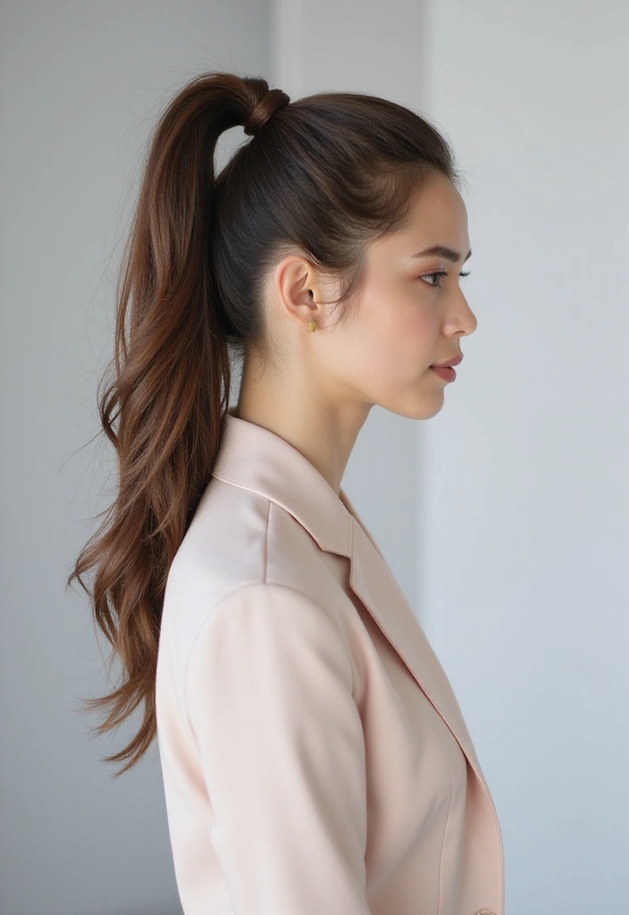 35 Classic and Modern Hairstyles Ponytail Styles for Elegant Occasions - 11. Ponytail with Hair Wrap