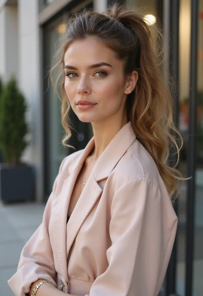 35 Classic and Modern Hairstyles Ponytail Styles for Elegant Occasions - 2. Textured High Ponytail