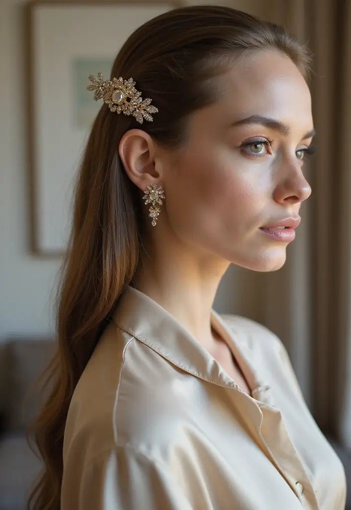 35 Classic and Modern Hairstyles Ponytail Styles for Elegant Occasions - 27. Ponytail with a Hair Clip