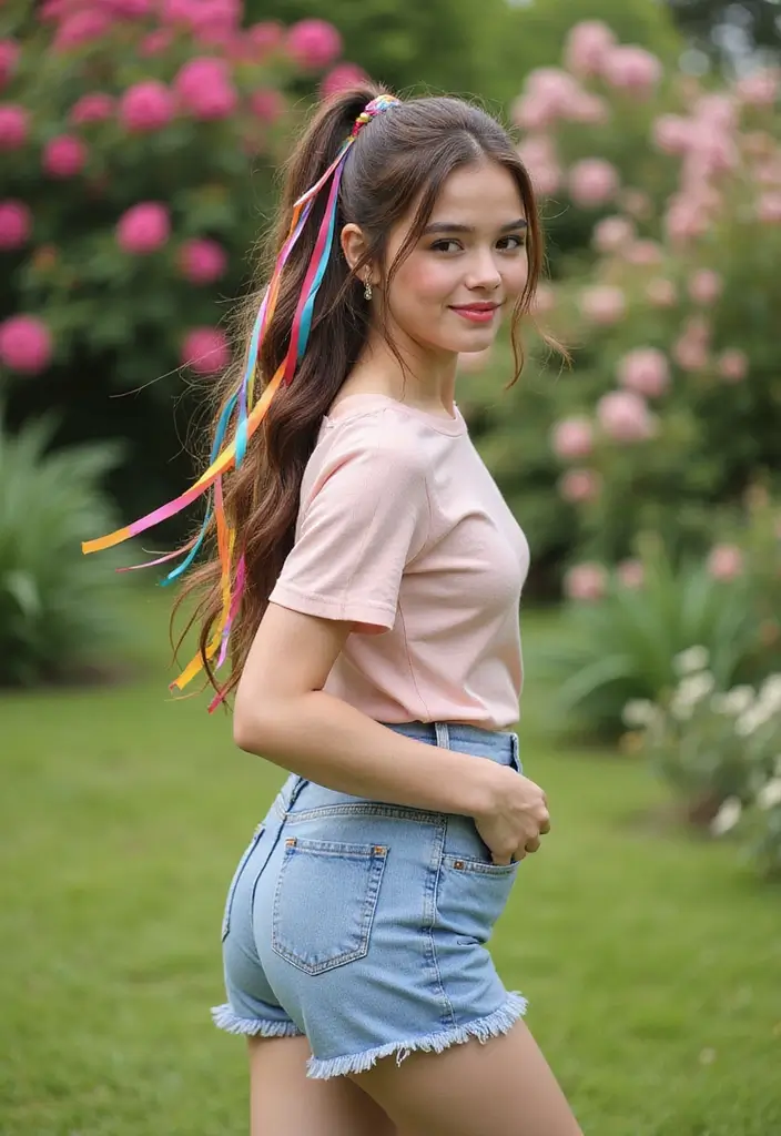 35 Classic and Modern Hairstyles Ponytail Styles for Elegant Occasions - 30. Ponytail with Ribbons