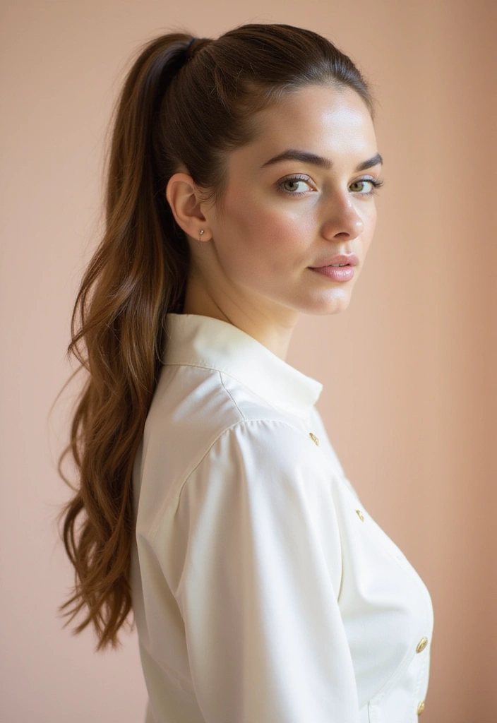 35 Classic and Modern Hairstyles Ponytail Styles for Elegant Occasions - 32. Classic Ponytail with a Twist