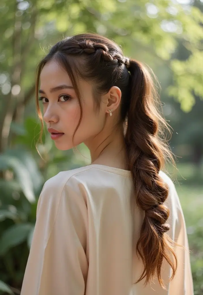 35 Classic and Modern Hairstyles Ponytail Styles for Elegant Occasions - 33. The Double-Braided Ponytail