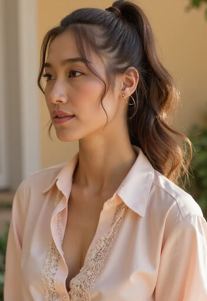 35 Classic and Modern Hairstyles Ponytail Styles for Elegant Occasions - 34. Ponytail with a Twist on One Side