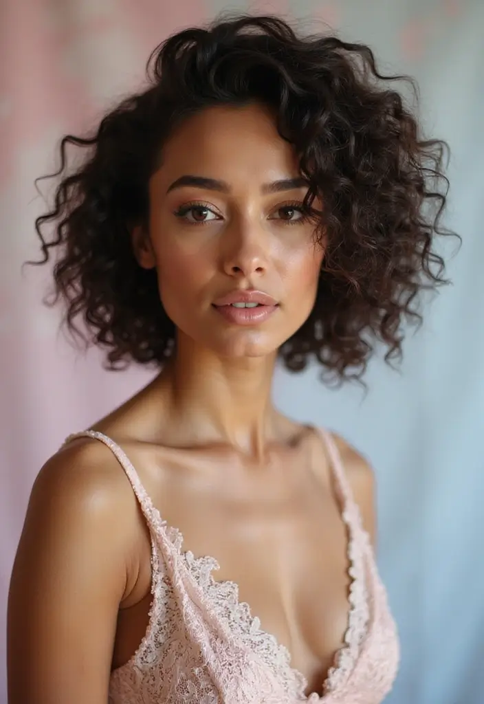 35 Eco-Friendly Hairstyles for Medium Length Curly Hair to Try - 16. Curly Bouffant for Volume