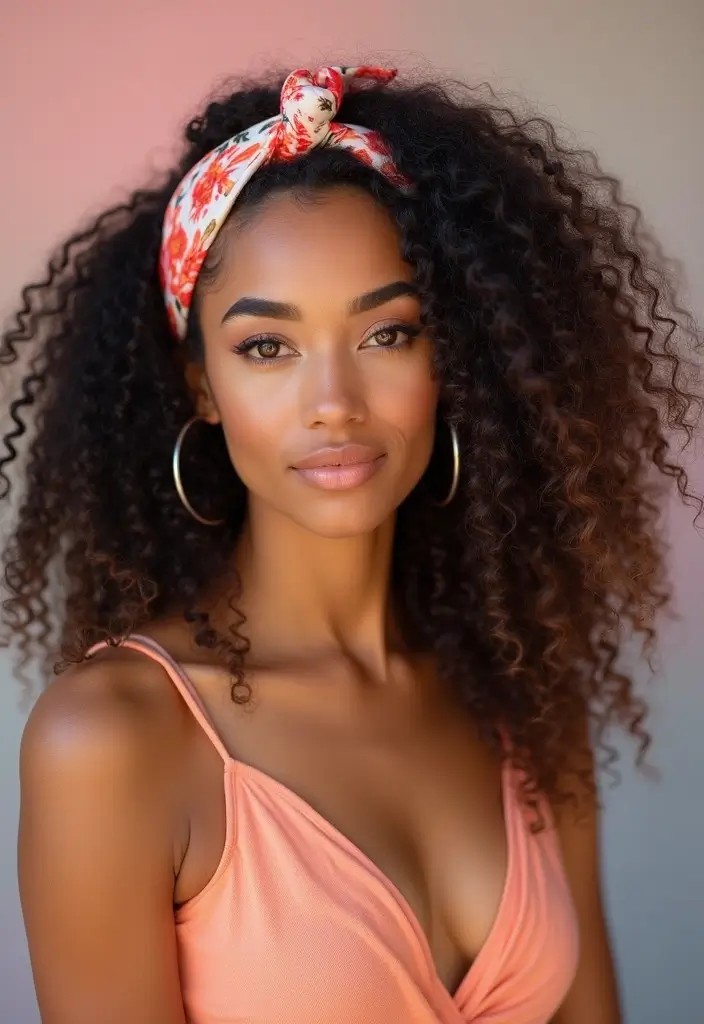 35 Eco-Friendly Hairstyles for Medium Length Curly Hair to Try - 17. Curly Hair with a Headband