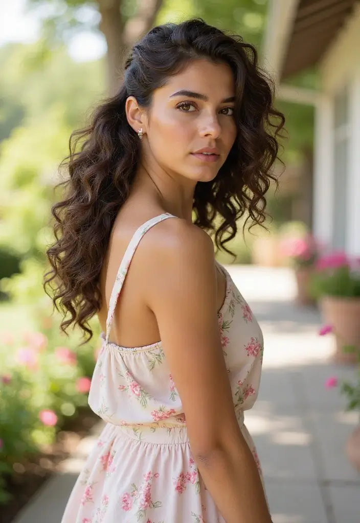 35 Eco-Friendly Hairstyles for Medium Length Curly Hair to Try - 20. Curly Side Ponytail with Texture