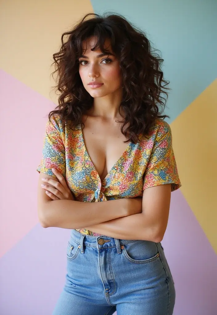 35 Eco-Friendly Hairstyles for Medium Length Curly Hair to Try - 27. Curly Mullet for a Retro Style