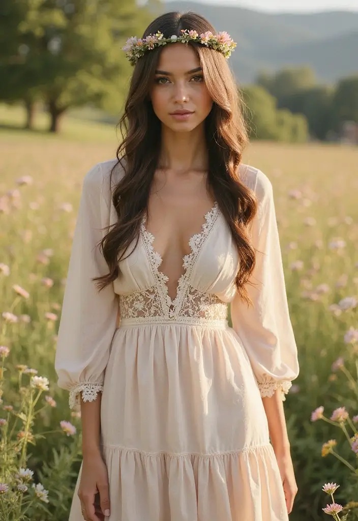35 Hair Styles with Braids That Are Stunning - 1. Bohemian Crown Braid