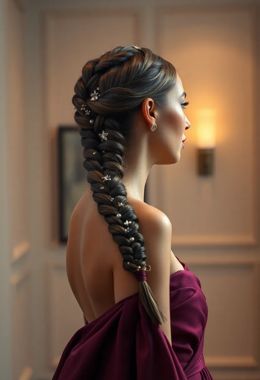 35 Hair Styles with Braids That Are Stunning - 35. Sleek Braid with Accessories