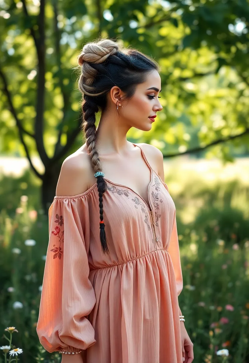 35 Hair Styles with Braids That Are Stunning - 7. Braided Bun with Hair Wrap