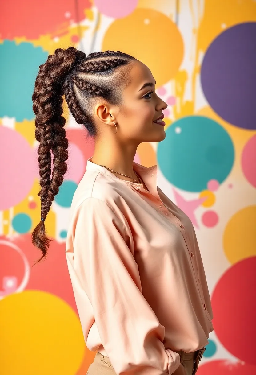 35 Hair Styles with Braids That Are Stunning - 8. Multi-Braid Ponytail